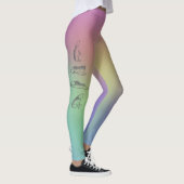 Häschen-Regenbogen-Yoga-Hosen Leggings (Rechts)