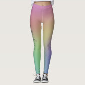Häschen-Regenbogen-Yoga-Hosen Leggings (Vorderseite)
