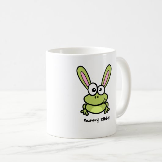 Häschen Ribbit - Kaninchen-Frosch Kaffeetasse (VorderseiteRechts)