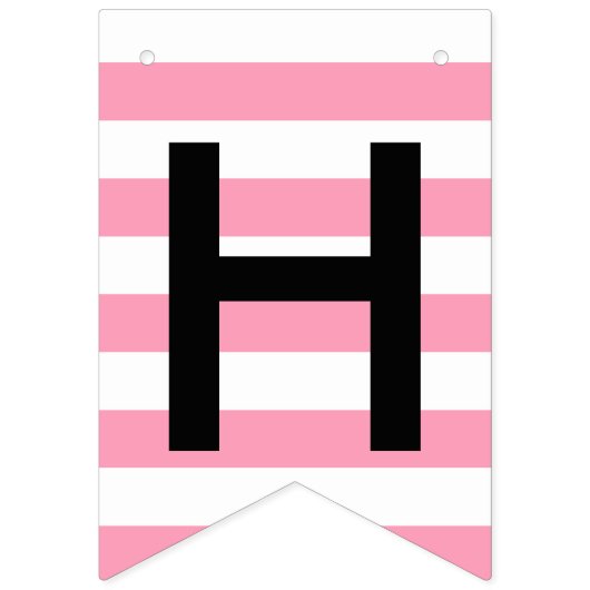 Häschen-rosa u. schwarze Streifen u. Herz-alles Wimpelkette (Zweite Fahne)