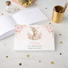 Häschen, Schmetterling, rosa Blumen, erster Geburt