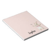 Häschen Schmetterling Röte Rosa   Notizblock (angewinkelt)