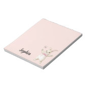 Häschen Schmetterling Röte Rosa   Notizblock (Rotiert)