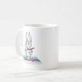 Häschen-Skifahren Kaffeetasse (Vorderseite Links)