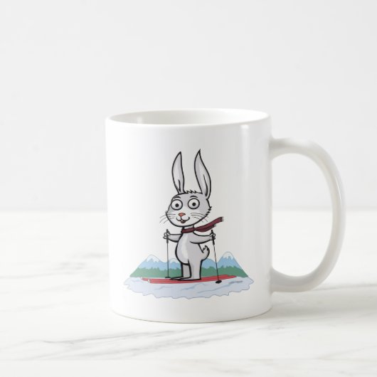 Häschen-Skifahren Kaffeetasse (Rechts)