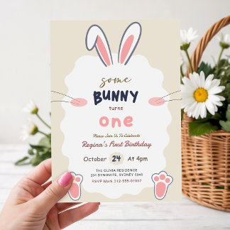 Häschen Some Bunny wird Eins 1. Geburtstag Einladung