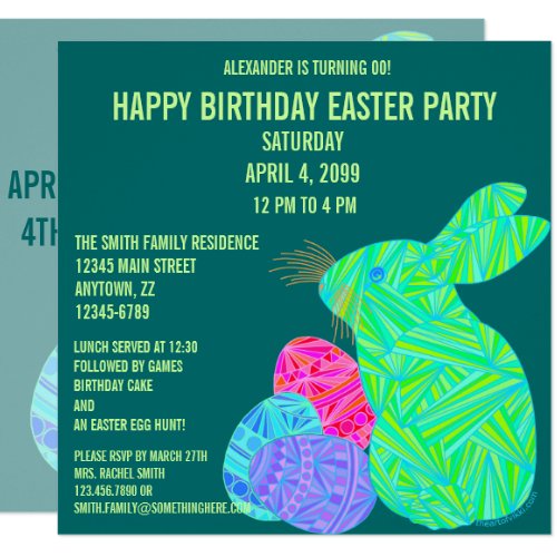 Haschen Spass Ostern Thema Geburtstag Z Niedlicher Einladung Meine Einladungskarten De