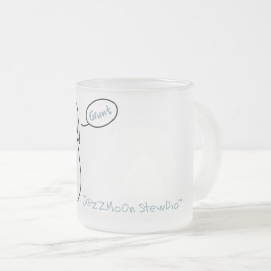 Häschen Stewie hintere Grunzen-Tasse Mattglastasse (VorderseiteRechts)