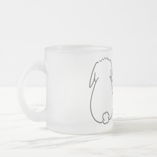 Häschen Stewie hintere Grunzen-Tasse Mattglastasse (Links)