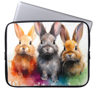 Häschen-Trio Aquarell Laptopschutzhülle