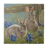 Häschen u. Bluebonnets Fliese (Vorderseite)
