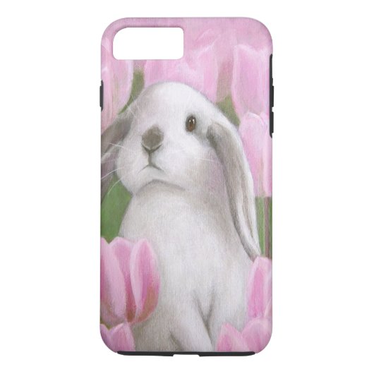 Häschen u. Tulpen Case-Mate iPhone Hülle (Rückseite)