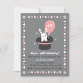 Häschen-und Ballon-Kindermagisches Themed Einladung (Vorderseite)