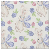 Häschen und Beeren Stoff (Nahaufnahme)