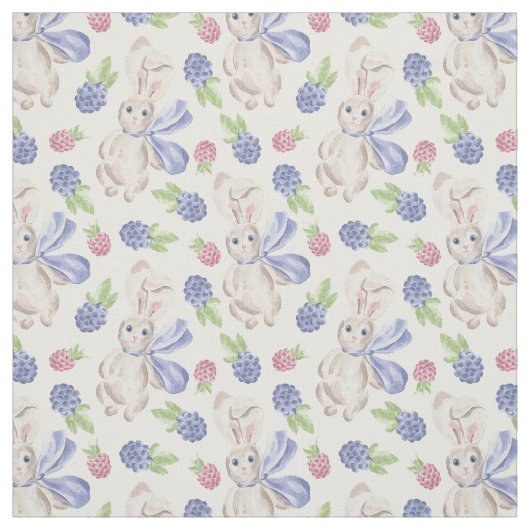 Häschen und Beeren Stoff (Muster)