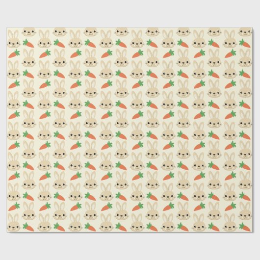 Häschen-und Karotten-Ostern-Muster Geschenkpapier (Flach)