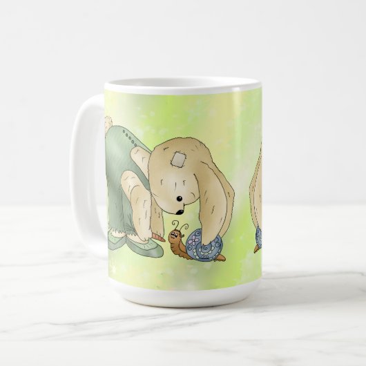 Häschen und Schnecke Kaffeetasse (Vorderseite Links)
