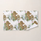 Häschen und Vogel im Schnee-Weihnachtsbad-Tuch-Set Badhandtuch Set (Handtuch)