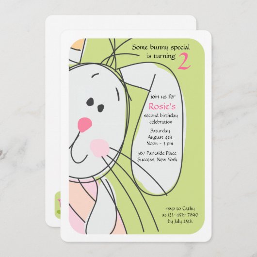 Häschen-Verstecken-Einladung Einladung (Vorne/Hinten)
