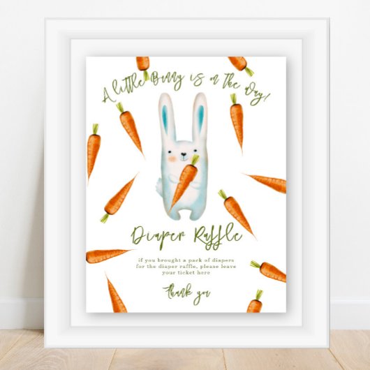 Häschen - Windel-Raffle-Spiel Poster
