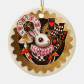 Häschen-Zeit-Verzierung Keramikornament (Vorne)