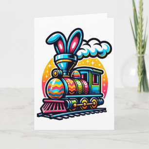 Häschen-Zug Eisenbahn Ostern Ei Kinder Kleinkinder Karte