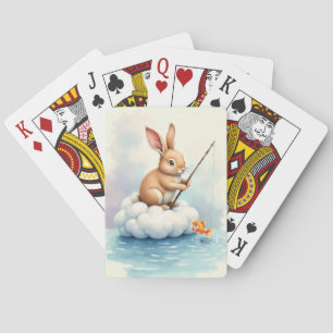 Häschenfischen von einer Wolke Spielkarten