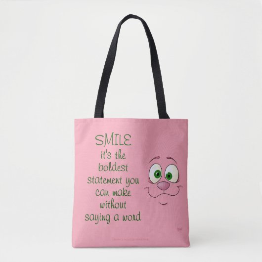 Häschengesicht, w/quote auf Tasche (Vorderseite)