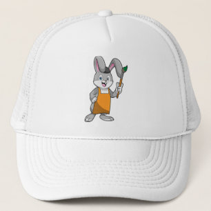 Hase als Maler mit Pinsel Truckerkappe