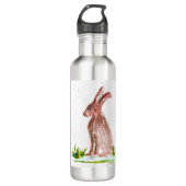 Hase-Aquarell Edelstahlflasche (Vorderseite)