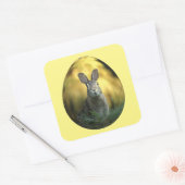 Hase auf Ei Quadratischer Aufkleber (Umschlag)