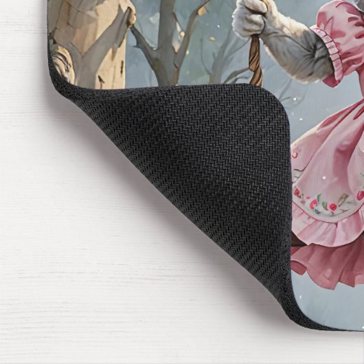 Hase auf Schwung Mousepad (Ecke)