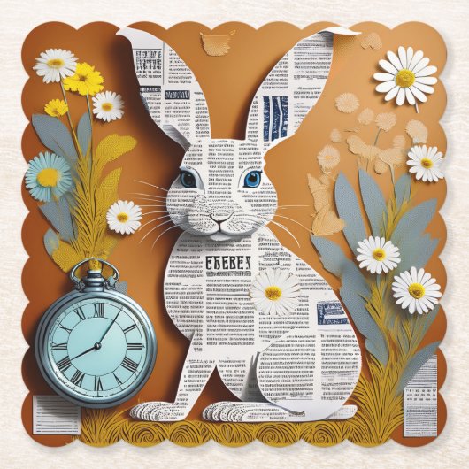 Hase aus Papier Untersetzer (Vorderseite)
