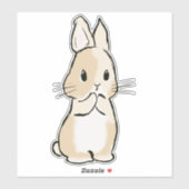 Hase der sich putzt aufkleber (Blatt)