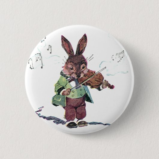 Hase, der Violine spielt Button (Vorderseite)
