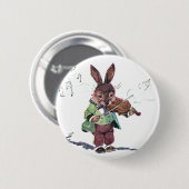 Hase, der Violine spielt Button (Vorne & Hinten)