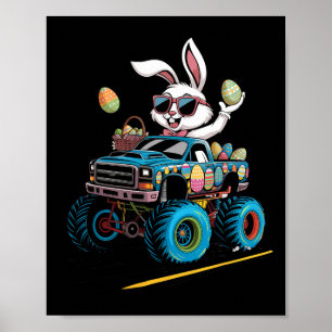 Hase fährt Monstertruck für Jungen Mädchen Kinder  Poster