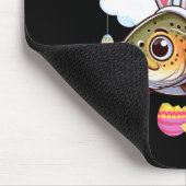 Hase Forelle Fisch Ostern Jagd Eier Bysket Farbgeb Mousepad (Ecke)