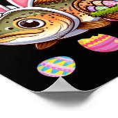 Hase Forelle Fisch Ostern Jagd Eier Bysket Farbgeb Poster (Ecke)
