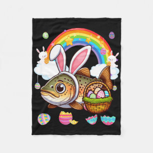 Hase Forellen Fisch Ostern Jagd Eier Bysket Farbe Fleecedecke