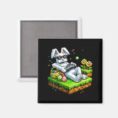 Hase Frohen Ostertag Ei Videospiel Geschenk Männer Magnet (Vorderseite/Rückseite)