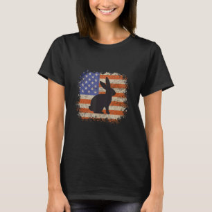 Hase für Männer Geschenk Hasen amerikanische Flagg T-Shirt