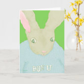 Hase geht in die Uni Karte (Gelbe Blume)