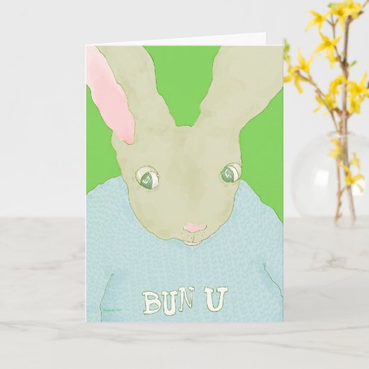 Hase geht in die Uni Karte (Gelbe Blume)