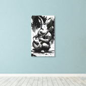 Hase Guitare Leinwanddruck (Insitu (Holzboden))
