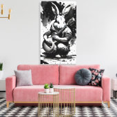 Hase Guitare Leinwanddruck (Insitu (Wohnzimmer))