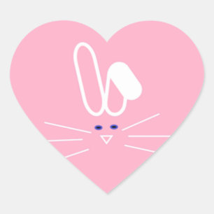 Hase Herz-Aufkleber