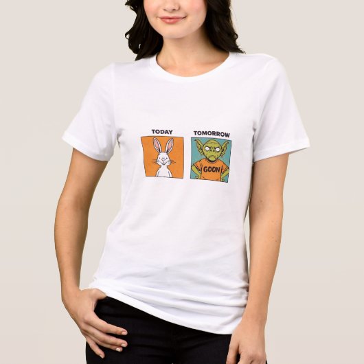 Hase heute, Schläger morgen Tri-Blend Shirt (Vorderseite)