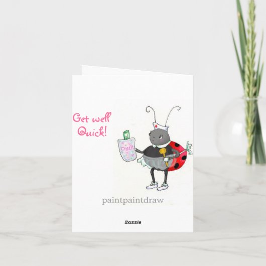 Hase im Bett Sie krank? Karte (Rückseite)