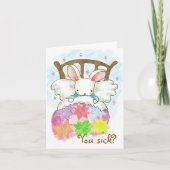 Hase im Bett Sie krank? Karte (Vorderseite)